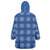 Royal Blue Hawaiian Quilt Wearable Blanket Hoodie Hawaii Pineapple Monstera Palaka Motifs - Polynesian Pride