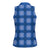 Royal Blue Hawaiian Quilt Women Sleeveless Polo Shirt Hawaii Pineapple Monstera Palaka Motifs - Polynesian Pride