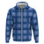 Royal Blue Hawaiian Quilt Zip Hoodie Hawaii Pineapple Monstera Palaka Motifs - Polynesian Pride