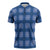 Royal Blue Hawaiian Quilt Zipper Polo Shirt Hawaii Pineapple Monstera Palaka Motifs - Polynesian Pride