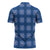 Royal Blue Hawaiian Quilt Zipper Polo Shirt Hawaii Pineapple Monstera Palaka Motifs - Polynesian Pride