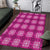Pink Hawaiian Quilt Area Rug Hawaii Pineapple Monstera Palaka Motifs - Polynesian Pride