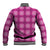 Pink Hawaiian Quilt Baseball Jacket Hawaii Pineapple Monstera Palaka Motifs - Polynesian Pride