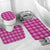 Pink Hawaiian Quilt Bathroom Set Hawaii Pineapple Monstera Palaka Motifs - Polynesian Pride
