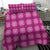 Pink Hawaiian Quilt Bedding Set Hawaii Pineapple Monstera Palaka Motifs - Polynesian Pride