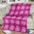 Pink Hawaiian Quilt Blanket Hawaii Pineapple Monstera Palaka Motifs - Polynesian Pride