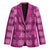 Pink Hawaiian Quilt Blazer Hawaii Pineapple Monstera Palaka Motifs - Polynesian Pride