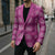 Pink Hawaiian Quilt Blazer Hawaii Pineapple Monstera Palaka Motifs - Polynesian Pride