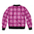 Pink Hawaiian Quilt Bomber Jacket Hawaii Pineapple Monstera Palaka Motifs - Polynesian Pride