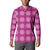 Pink Hawaiian Quilt Button Sweatshirt Hawaii Pineapple Monstera Palaka Motifs - Polynesian Pride