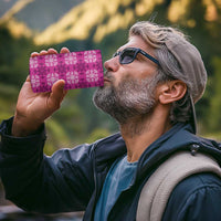 Pink Hawaiian Quilt 4 in 1 Can Cooler Tumbler Hawaii Pineapple Monstera Palaka Motifs - Polynesian Pride