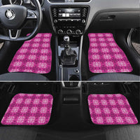 Pink Hawaiian Quilt Car Mats Hawaii Pineapple Monstera Palaka Motifs - Polynesian Pride