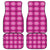 Pink Hawaiian Quilt Car Mats Hawaii Pineapple Monstera Palaka Motifs - Polynesian Pride