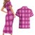 Pink Hawaiian Quilt Couples Matching Short Sleeve Bodycon Dress and Hawaiian Shirt Hawaii Pineapple Monstera Palaka Motifs - Polynesian Pride