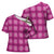 Pink Hawaiian Quilt Cross Shoulder Shirt Hawaii Pineapple Monstera Palaka Motifs - Polynesian Pride