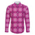 Pink Hawaiian Quilt Family Matching Long Sleeve Bodycon Dress and Hawaiian Shirt Hawaii Pineapple Monstera Palaka Motifs - Polynesian Pride