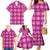 Pink Hawaiian Quilt Family Matching Mermaid Dress and Hawaiian Shirt Hawaii Pineapple Monstera Palaka Motifs - Polynesian Pride