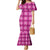 Pink Hawaiian Quilt Family Matching Mermaid Dress and Hawaiian Shirt Hawaii Pineapple Monstera Palaka Motifs - Polynesian Pride