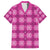 Pink Hawaiian Quilt Family Matching Off The Shoulder Long Sleeve Dress and Hawaiian Shirt Hawaii Pineapple Monstera Palaka Motifs - Polynesian Pride