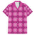 Pink Hawaiian Quilt Family Matching Off Shoulder Maxi Dress and Hawaiian Shirt Hawaii Pineapple Monstera Palaka Motifs - Polynesian Pride