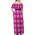 Pink Hawaiian Quilt Family Matching Off Shoulder Maxi Dress and Hawaiian Shirt Hawaii Pineapple Monstera Palaka Motifs - Polynesian Pride