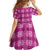 Pink Hawaiian Quilt Family Matching Off Shoulder Short Dress and Hawaiian Shirt Hawaii Pineapple Monstera Palaka Motifs - Polynesian Pride