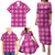 Pink Hawaiian Quilt Family Matching Puletasi and Hawaiian Shirt Hawaii Pineapple Monstera Palaka Motifs - Polynesian Pride