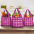 Pink Hawaiian Quilt Grocery Bag Hawaii Pineapple Monstera Palaka Motifs - Polynesian Pride