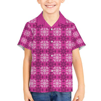 Pink Hawaiian Quilt Hawaiian Shirt Hawaii Pineapple Monstera Palaka Motifs - Polynesian Pride