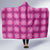 Pink Hawaiian Quilt Hooded Blanket Hawaii Pineapple Monstera Palaka Motifs - Polynesian Pride