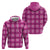 Pink Hawaiian Quilt Hoodie Hawaii Pineapple Monstera Palaka Motifs - Polynesian Pride
