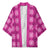 Pink Hawaiian Quilt Kimono Hawaii Pineapple Monstera Palaka Motifs - Polynesian Pride