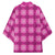 Pink Hawaiian Quilt Kimono Hawaii Pineapple Monstera Palaka Motifs - Polynesian Pride