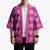 Pink Hawaiian Quilt Kimono Hawaii Pineapple Monstera Palaka Motifs - Polynesian Pride