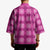 Pink Hawaiian Quilt Kimono Hawaii Pineapple Monstera Palaka Motifs - Polynesian Pride