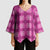 Pink Hawaiian Quilt Kimono Sleeve Blouse Hawaii Pineapple Monstera Palaka Motifs - Polynesian Pride