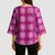 Pink Hawaiian Quilt Kimono Sleeve Blouse Hawaii Pineapple Monstera Palaka Motifs - Polynesian Pride