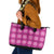 Pink Hawaiian Quilt Leather Tote Bag Hawaii Pineapple Monstera Palaka Motifs - Polynesian Pride