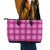 Pink Hawaiian Quilt Leather Tote Bag Hawaii Pineapple Monstera Palaka Motifs - Polynesian Pride