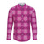 Pink Hawaiian Quilt Long Sleeve Button Shirt Hawaii Pineapple Monstera Palaka Motifs - Polynesian Pride