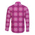 Pink Hawaiian Quilt Long Sleeve Button Shirt Hawaii Pineapple Monstera Palaka Motifs - Polynesian Pride