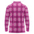 Pink Hawaiian Quilt Long Sleeve Polo Shirt Hawaii Pineapple Monstera Palaka Motifs - Polynesian Pride
