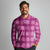 Pink Hawaiian Quilt Long Sleeve Polo Shirt Hawaii Pineapple Monstera Palaka Motifs - Polynesian Pride