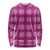 Pink Hawaiian Quilt Long Sleeve Shirt Hawaii Pineapple Monstera Palaka Motifs - Polynesian Pride