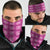 Pink Hawaiian Quilt Neck Gaiter Hawaii Pineapple Monstera Palaka Motifs - Polynesian Pride
