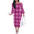 Pink Hawaiian Quilt Off The Shoulder Long Sleeve Dress Hawaii Pineapple Monstera Palaka Motifs - Polynesian Pride