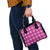 Pink Hawaiian Quilt Shoulder Handbag Hawaii Pineapple Monstera Palaka Motifs - Polynesian Pride