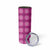 Pink Hawaiian Quilt Skinny Tumbler Hawaii Pineapple Monstera Palaka Motifs - Polynesian Pride