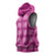 Pink Hawaiian Quilt Sleeveless Hoodie Hawaii Pineapple Monstera Palaka Motifs - Polynesian Pride