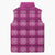 Pink Hawaiian Quilt Sleeveless Puffer Jacket Hawaii Pineapple Monstera Palaka Motifs - Polynesian Pride